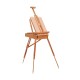 Tripod folding wooden easel with sketch box, adjustable height, ideal for indoor and outdoor painting.