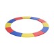 Multicolor 8 feet trampoline safety cover with thick EPE foam, tear-resistant PVC, and easy elastic strap attachment.