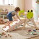 A child climbs the foldable Triangle Climbing Set with a dual-sided ramp and sturdy rope ladder for active play.