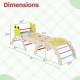 Foldable Triangle Climbing Set features a multicolor design with dimensions for easy storage and versatile play options.