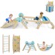 Foldable 8-in-1 baby climbing toy set in blue with beech wood, featuring a maze and climbing net for safe play.