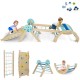 Triangle Set 8-in-1 foldable baby climbing toy in blue with Montessori maze and climbing net for safe play and balance.