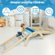 Triangle set 8-in-1 foldable climbing toy in blue, featuring a Montessori maze and stable beech wood construction for.