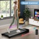 Under desk walking pad treadmill with touchable LED display, remote control, and 41" x 17" walking area for home or.