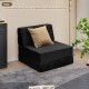 Tri-fold folding chair in black with a removable cover, perfect for lounging, gaming, or as a cozy sleeper bed.