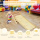Wooden 3-in-1 kids climber set with ramp and blue mat for open-ended play, enhancing muscle development and balance.