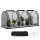 Large portable plant protection tent with three roll-up zippered doors, breathable mesh, and U-shaped ground stakes for.