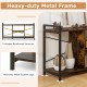 3-tier rustic brown TV stand with heavy-duty metal frame and anti-falling guardrails for 55" TVs, offering ample.