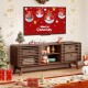 Walnut TV stand for TVs up to 65", showcasing sliding doors and adjustable shelves, ideal for modern living room decor.