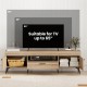 TV stand in oak with storage drawer, suitable for TVs up to 65 inches, featuring metal legs and cable management.