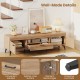 TV stand in oak with 2 cabinets and storage drawer, featuring premium metal hinges and protective foot pads for.