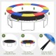 Multicolor 12 feet trampoline safety pad with elastic straps, waterproof and tear-resistant for all-weather use.