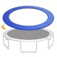 Blue waterproof trampoline safety pad with elastic straps, designed for 12 feet trampolines, ensuring edge-to-edge.