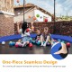 Blue 12-foot trampoline safety pad with seamless design, providing edge-to-edge protection for safe jumping.