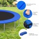 Blue 12 feet trampoline safety pad with thick EPE foam padding and elastic straps for secure installation and edge.