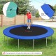 Blue 12 feet trampoline safety pad with elastic straps, waterproof and tear-resistant for secure outdoor jumping.