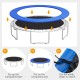 Blue 12 feet waterproof trampoline safety pad with elastic straps for secure attachment and edge-to-edge protection.