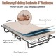 Rollaway guest bed with sturdy steel frame and 4” memory foam mattress, ideal for space-saving and comfortable sleeping.