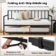 Twin size daybed and trundle frame set with a folding anti-skip middle leg for enhanced stability and support.