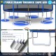 Close-up of the trampoline's rustproof galvanized steel frame, showcasing stability features and protective coating.