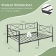 Twin size platform bed with heavy-duty metal frame, dimensions shown, supports up to 485 lbs, ideal for small spaces.