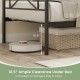 Twin size platform bed with 10.5" clearance for storage and easy cleaning, featuring a heavy-duty metal frame.