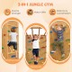 3-in-1 jungle gym features a climbing ladder, monkey bar, and rock wall for kids to enhance strength and coordination.