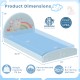 Twin floor bed frame with unicorn design, low height for kids, includes 210D oxford cloth floor mat for added comfort.