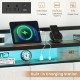 Twin size bed frame with LED light, built-in charging station, and 2-tier storage headboard for convenient use.