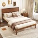 Full size bed frame with wooden slats and high headboard, featuring rustic charm and ample under-bed storage.