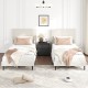 Twin size velvet bed frame with chevron headboard in beige, featuring adjustable height and modern design for stylish.