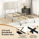 Beige velvet twin bed frame with chevron headboard, featuring 10 wooden slats for strong support and noise-free foam.