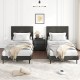 Twin size velvet bed frame with chevron headboard in gray, featuring adjustable height and modern design for stylish.