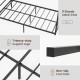Sturdy metal slats of the Twin/Full/Queen canopy bed frame with 7 heavy-duty support legs for stability and storage.