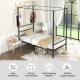 Twin size metal canopy bed frame with slat support, sturdy construction, and 12.5" clearance for storage.