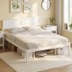 Queen size sturdy wooden bed frame with headboard, slat support, and under-bed storage for a tidy bedroom.