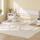 Queen size sturdy wooden bed frame with headboard and slat support, featuring a classic finish and under-bed storage.