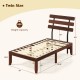 Twin size bed frame with retro headboard, solid wood platform, and 800 lbs weight capacity for sturdy support.