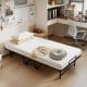 Twin size folding bed with 5-inch gel memory foam mattress, featuring a heavy-duty metal frame and cozy design for.
