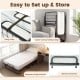 Twin size folding bed with 5-inch gel memory foam mattress, featuring a heavy-duty metal frame and space-saving design.