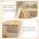 Antler themed house frame with roll-up curtain for the Twin Size House Floor Wood Bed, ideal for cozy children's sleep.