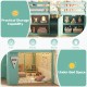 Twin size loft bed in green with LED lights, featuring under-bed storage for toys, clothes, and snacks.