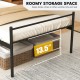 Twin size metal bed frame in black with 13.5” under-bed storage space for keeping items organized and tidy.