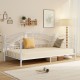 Twin size metal daybed frame in white with heart-shaped design, perfect for bedroom seating and extra sleeping space.