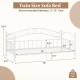 Twin size metal daybed frame in white with heart-shaped design, supports 485 lbs, ideal for bedroom or guest room.