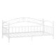Twin size metal daybed frame in white with heart-shaped decoration, perfect for extra sleeping space and stylish.