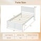 Twin size platform bed frame with headboard, solid wood structure, underbed storage, and no box spring needed.