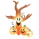 8-foot Halloween inflatable dead tree with LED lights, pumpkins, and ghost for outdoor yard decoration.