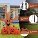 8-foot inflatable Halloween dead tree with LED lights, pumpkins, and accessories for outdoor decoration and stability.