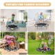 Convertible trampoline and swing set for kids, featuring a foam-covered handrail, suitable for indoor and outdoor play.